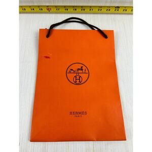 Authentic Hermes Empty Orange Shopping Gift Paper‎ Bag Tote